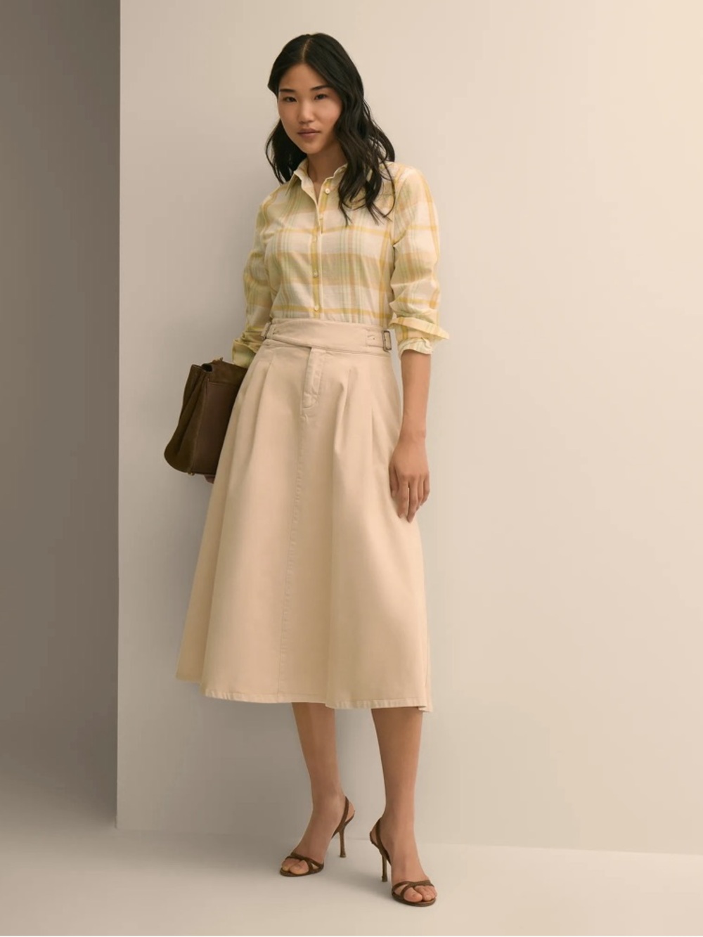 ✨ Brooks Brothers ✨ Gurkha Pleated Skirt in Cotton Blend